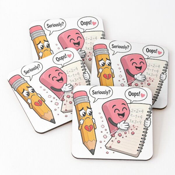 Item preview, Hopelessly in Love – Pencil Heartbroken Over an Eraser | Funny Unrequited Love Cartoon designed and sold by StakkaFu.