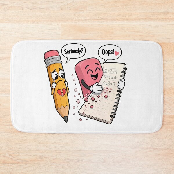 Item preview, Hopelessly in Love – Pencil Heartbroken Over an Eraser | Funny Unrequited Love Cartoon designed and sold by StakkaFu.