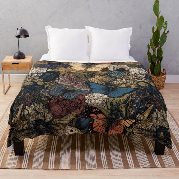 Item preview, Vintage Entomology Insects Butterflies and Crystals Dark Academia Pattern designed and sold by VectorForge.