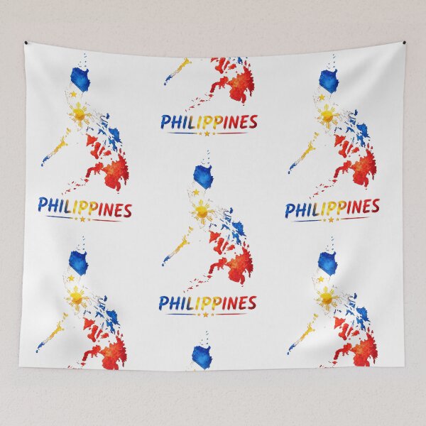 Item preview, Philippines Map with National Flag Design designed and sold by ali prints.