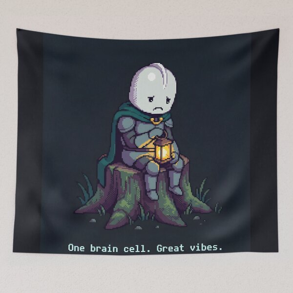 Item preview, One Brain Cell Great Vibes - Melancholic Pixel Knight designed and sold by Arobinoz.