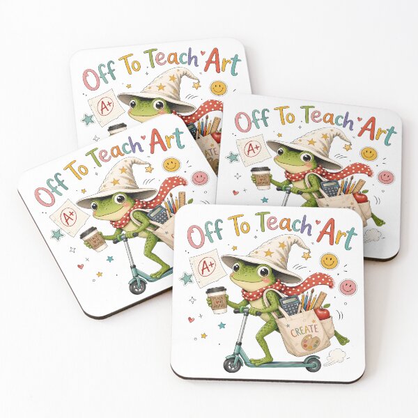 Item preview, Off to Teach Art Funny Frog Art Teacher Back to School Cute Classroo designed and sold by conggamenhatvip.