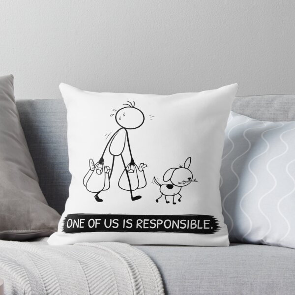 Item preview, Funny Dog Owner T-Shirt | One Of Us Is Responsible | Dog Walking Shirt | Minimalist Dog Lover Gift designed and sold by Pebl-Co.
