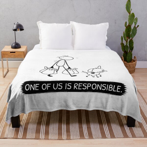 Item preview, Funny Dog Owner T-Shirt | One Of Us Is Responsible | Dog Walking Shirt | Minimalist Dog Lover Gift designed and sold by Pebl-Co.
