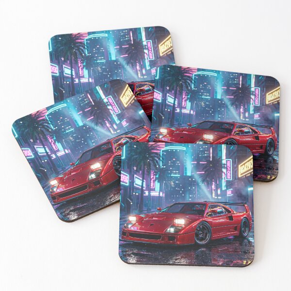 Item preview, Vintage Mid Engine Exotic Wedge Synthwave Sunset Highway Cruise designed and sold by RevUpDesign.