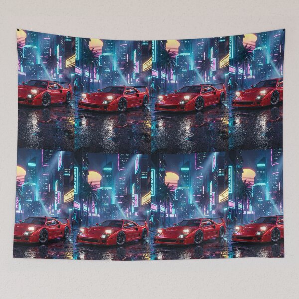 Item preview, Vintage Mid Engine Exotic Wedge Synthwave Sunset Highway Cruise designed and sold by RevUpDesign.