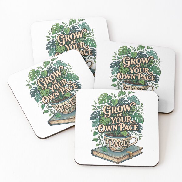 Item preview, Grow At Your Own Pace - Aesthetic Botanical Workspace & Monstera designed and sold by Art JSMY.