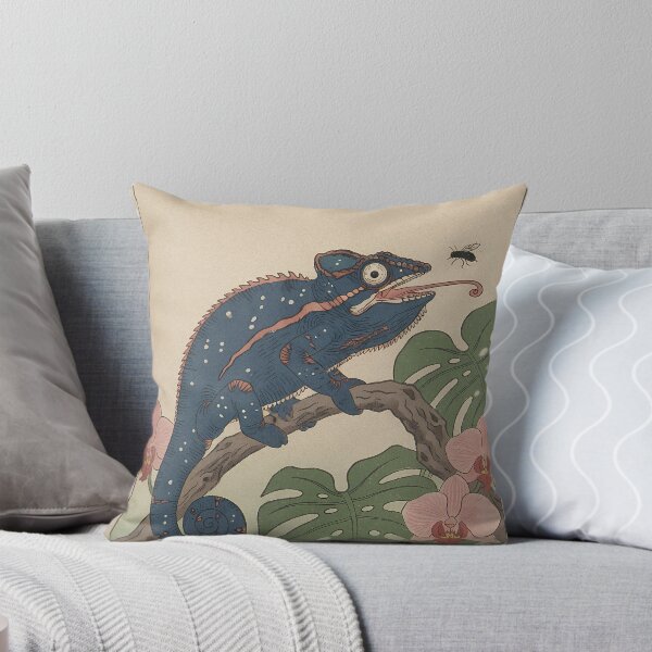 Item preview, Panther Chameleon & Orchid - Japanese Ukiyo-e Woodblock Style Art designed and sold by Ukiyo Creatures.