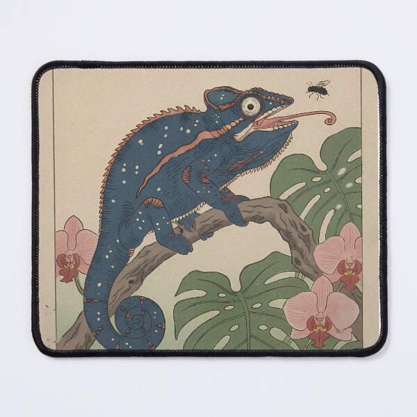 Item preview, Panther Chameleon & Orchid - Japanese Ukiyo-e Woodblock Style Art designed and sold by Ukiyo Creatures.