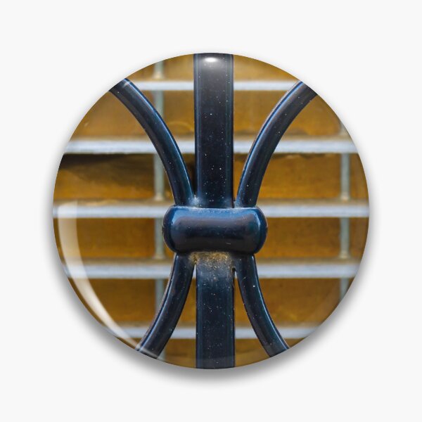 Item preview, Ornamental Wrought Iron Gate Scrollwork Detail With Brick Background and Metal Shutter Texture designed and sold by Nmallia.