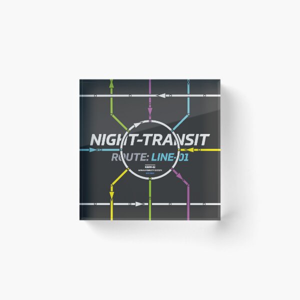 Item preview, Night Transit System Map - Route Line 01 | Circular Hub designed and sold by KozbiDesign.