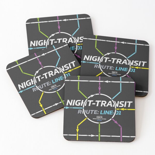 Item preview, Night Transit System Map - Route Line 01 | Circular Hub designed and sold by KozbiDesign.