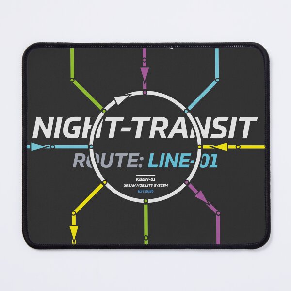 Item preview, Night Transit System Map - Route Line 01 | Circular Hub designed and sold by KozbiDesign.