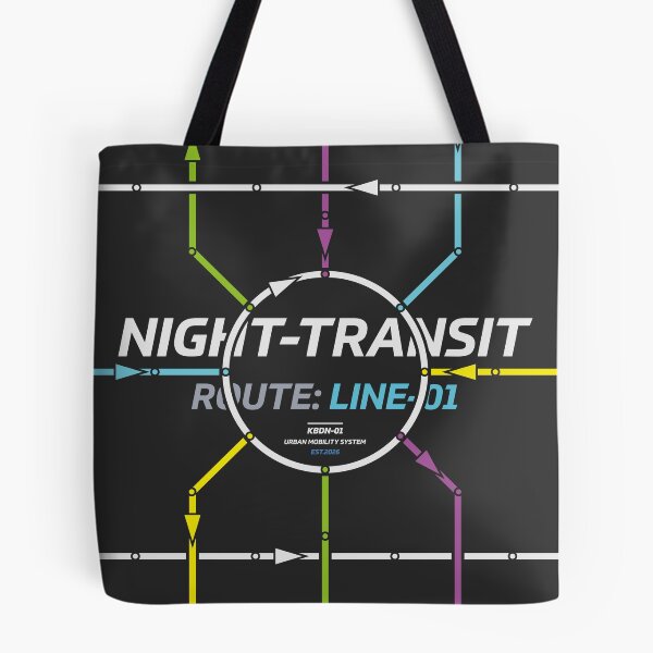 Item preview, Night Transit System Map - Route Line 01 | Circular Hub designed and sold by KozbiDesign.