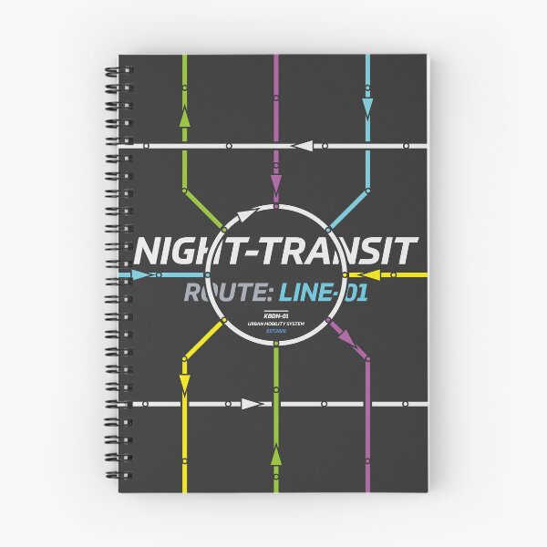 Item preview, Night Transit System Map - Route Line 01 | Circular Hub designed and sold by KozbiDesign.
