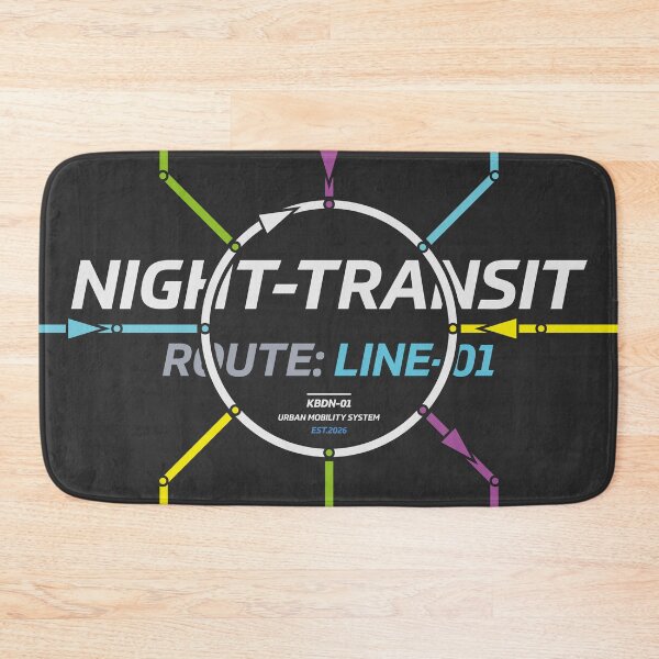 Item preview, Night Transit System Map - Route Line 01 | Circular Hub designed and sold by KozbiDesign.