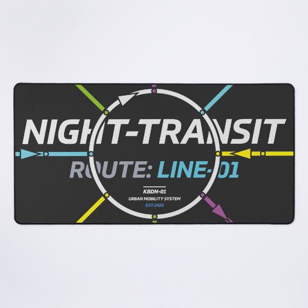 Item preview, Night Transit System Map - Route Line 01 | Circular Hub designed and sold by KozbiDesign.