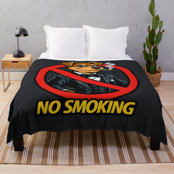 Item preview, No Smoking Dog Sticker – Funny Tuxedo Puppy Cartoon Vector, Classy Dog Gentleman Sign, Cool Smoking Forbidden Garage Wall Art designed and sold by SmartPuns.