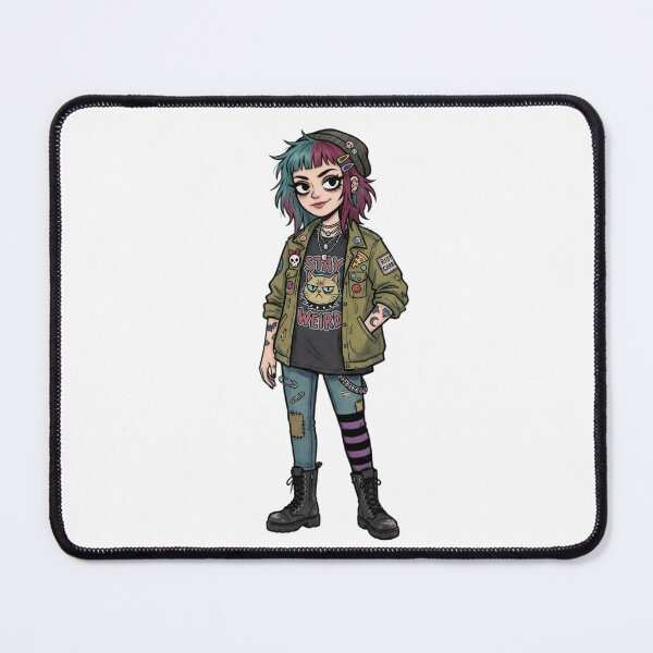 Item preview, Stay Weird Punk Goth Girl | Alternative Fashion Cartoon | Emo Grunge Character | Cute Gothic Streetwear | Sticker Design designed and sold by Bhaskar Digital Art.