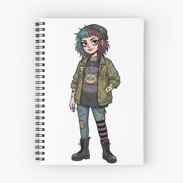 Item preview, Stay Weird Punk Goth Girl | Alternative Fashion Cartoon | Emo Grunge Character | Cute Gothic Streetwear | Sticker Design designed and sold by Bhaskar Digital Art.