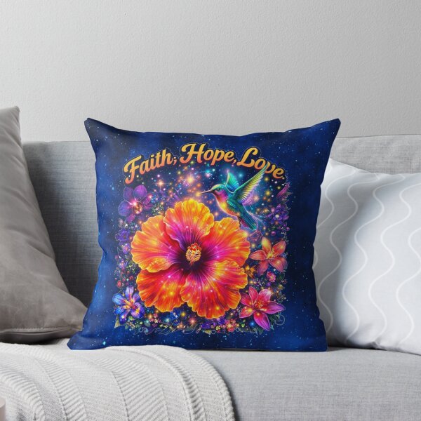 Item preview, Faith, Hope, Love – Cosmic Hibiscus and Hummingbird Harmony designed and sold by MysticOzzy.