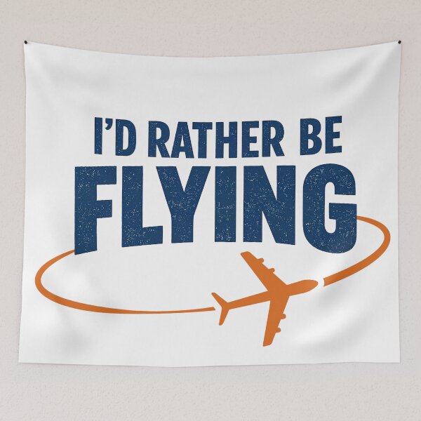 Item preview, Funny Retro Pilot Gift "I'd Rather Be Flying" Aviation Typography design for pilots and aviation lovers who dream about the sky designed and sold by EMaviation_.