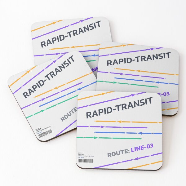 Item preview, Rapid Transit System Map - Route Line 03 | Diagonal Transit designed and sold by KozbiDesign.