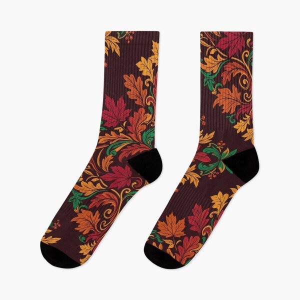 Item preview, Vintage Autumn Foliage Damask Pattern designed and sold by WitchyBotanicaArt.