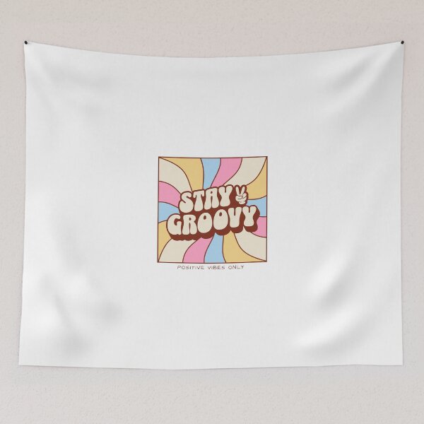Item preview, Stay Groovy Retro 70s Saying Positive Vibes designed and sold by BoosterShop.