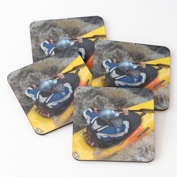 Item preview, yellow canoe in rough water designed and sold by Gallery one.