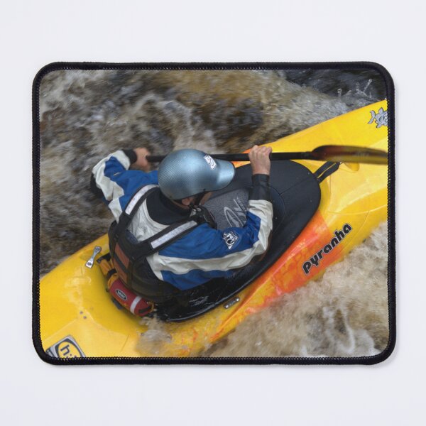 Item preview, yellow canoe in rough water designed and sold by Gallery one.