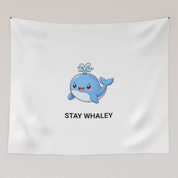 Item preview, Stay Whaley Cute Kawaii Whale Quote designed and sold by BoosterShop.