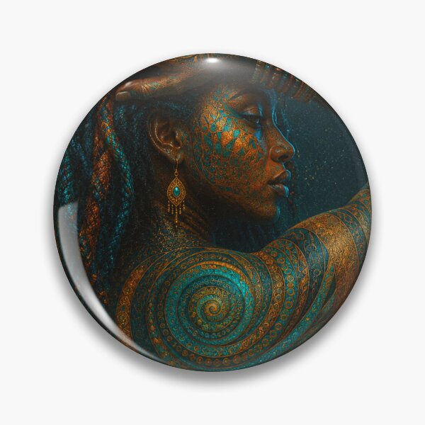 Item preview, Daughter of Horus Fractal Painting in Egyptian Turquoise designed and sold by San Jaya Prime.