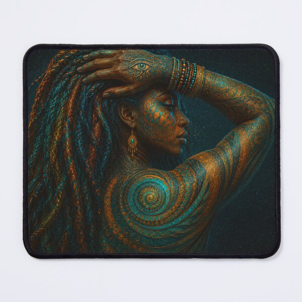 Item preview, Daughter of Horus Fractal Painting in Egyptian Turquoise designed and sold by San Jaya Prime.