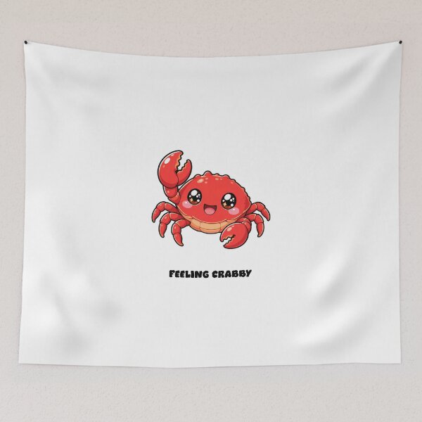 Item preview, Feeling Crabby Cute Kawaii Crab Saying designed and sold by BoosterShop.
