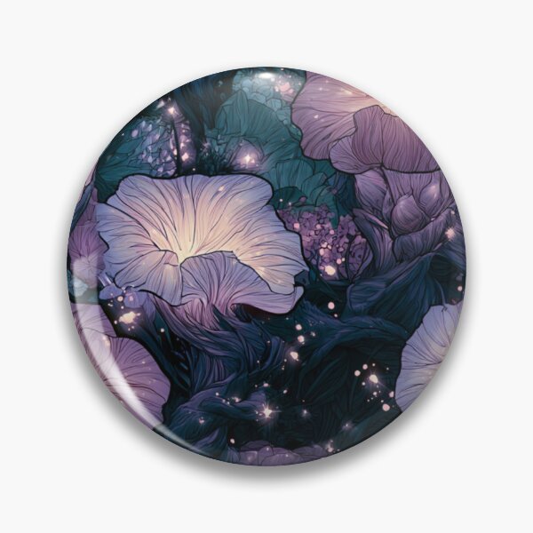 Item preview, Glowing Magical Mushroom Forest Dark Fantasy Floral Pattern designed and sold by VectorForge.