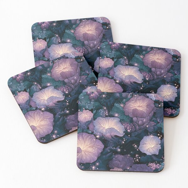 Item preview, Glowing Magical Mushroom Forest Dark Fantasy Floral Pattern designed and sold by VectorForge.