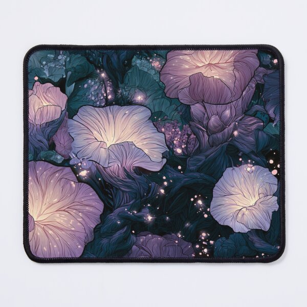 Item preview, Glowing Magical Mushroom Forest Dark Fantasy Floral Pattern designed and sold by VectorForge.