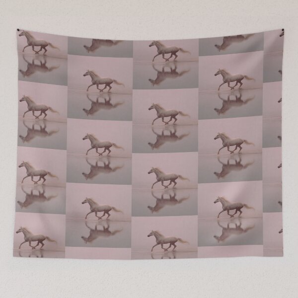 Item preview, White Horse Running Water Reflection Artwork  designed and sold by NivyasArtistry.