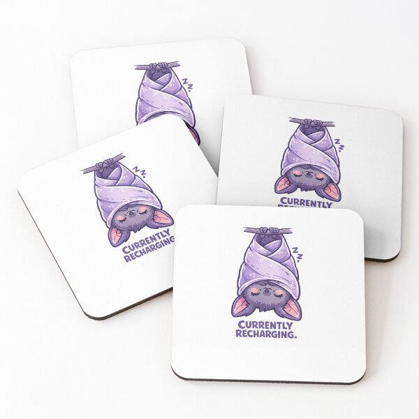 Item preview, Currently Recharging Cute Bat Burrito Sticker | Cozy Sleepy Cartoon Bat designed and sold by Doodlynx.