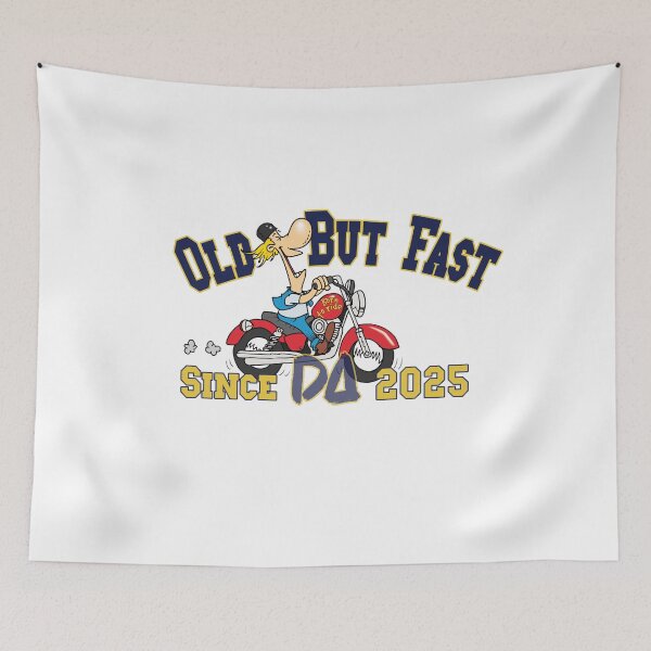 Item preview, Old But Fast Vintage Varsity Mascot Funny Biker Motorcycle Athletic College Streetwear Graphic designed and sold by DesignArtist.ia.