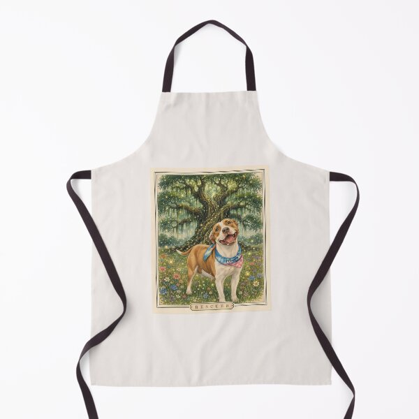 Item preview, Happy Rescued Pit Bull Dog Art under Oak Tree designed and sold by RescueHeart10.