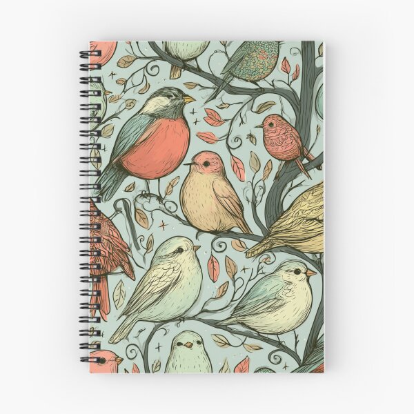 Item preview, Whimsical Little Birds on Spring Branches Cottagecore Pattern designed and sold by VectorForge.
