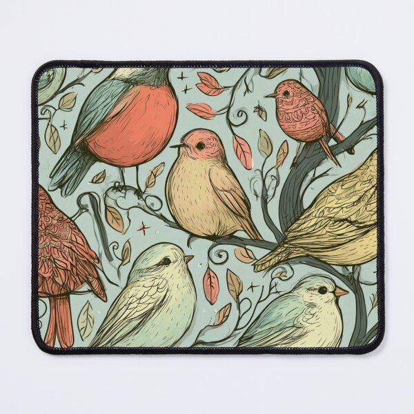 Item preview, Whimsical Little Birds on Spring Branches Cottagecore Pattern designed and sold by VectorForge.
