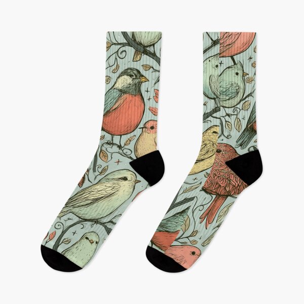 Item preview, Whimsical Little Birds on Spring Branches Cottagecore Pattern designed and sold by VectorForge.