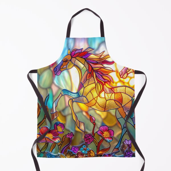 Item preview, Galloping Horses at Sunset Art – Galloping Horse Stained Glass Artwork designed and sold by MargaretWiktor.