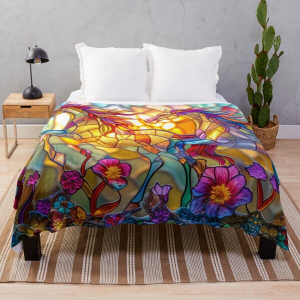 Item preview, Galloping Horses at Sunset Art – Galloping Horse Stained Glass Artwork designed and sold by MargaretWiktor.