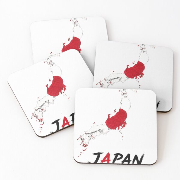 Item preview, Japan Map with Flag and Kanji Design designed and sold by ali prints.