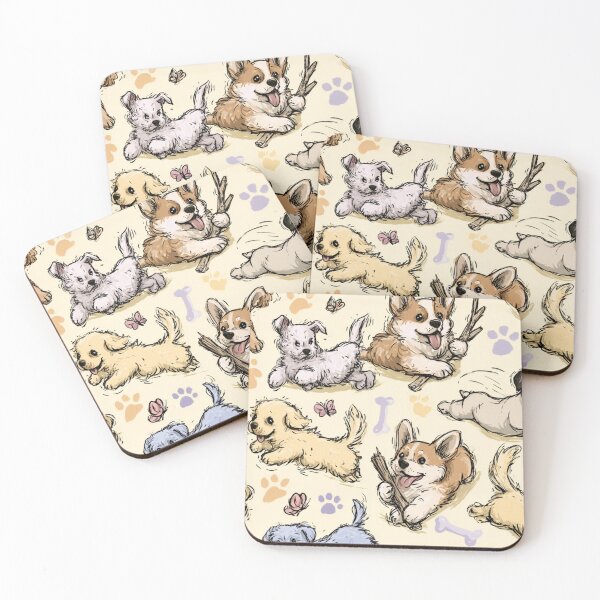 Item preview, Playful Puppies and Cute Dogs Happy Corgi Pattern designed and sold by VectorForge.