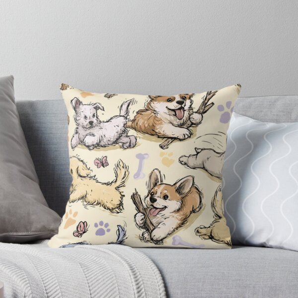 Item preview, Playful Puppies and Cute Dogs Happy Corgi Pattern designed and sold by VectorForge.